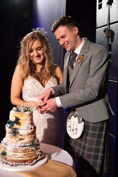 Cake cutting - Cottiers Glasgow wedding