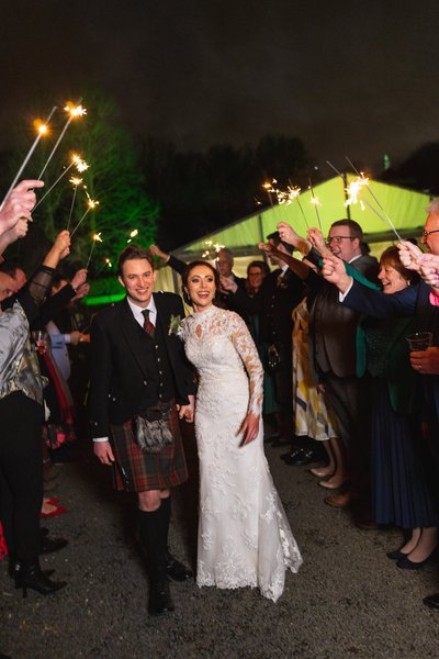 Sparkler send off Pollok House Glasgow
