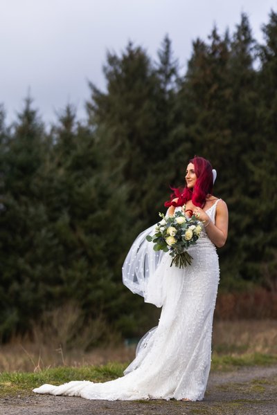 Outdoor Bridal Portrait — Scottish Countryside