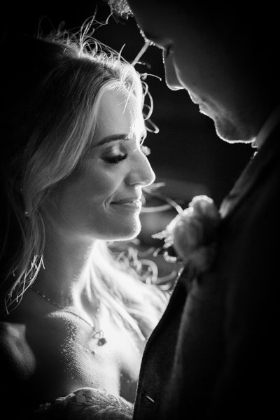 Black and white bridal portrait Marine Troon
