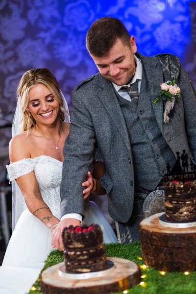 Evening cake cutting Marine Troon wedding