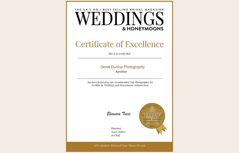 Award-winning wedding photography by Derek Dunlop — Top 20 UK wedding photographer Ayrshire Scotland