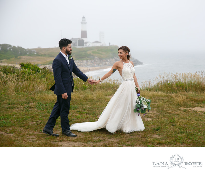 Bride And Groom Walking At Camp Hero Montauk Lighthouse 360 East Bride And Groom Walking At Camp Hero Montauk Lighthouse 360 East Downs