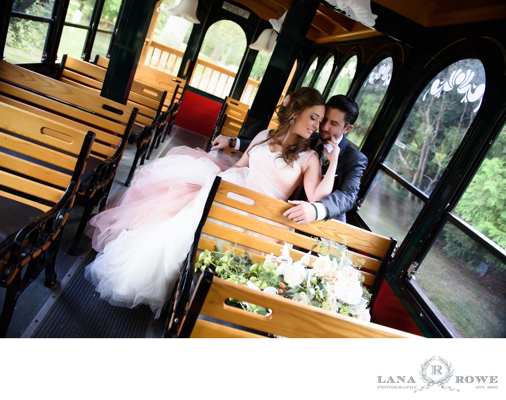 Flowerfield, St. James- trolley for wedding photography 