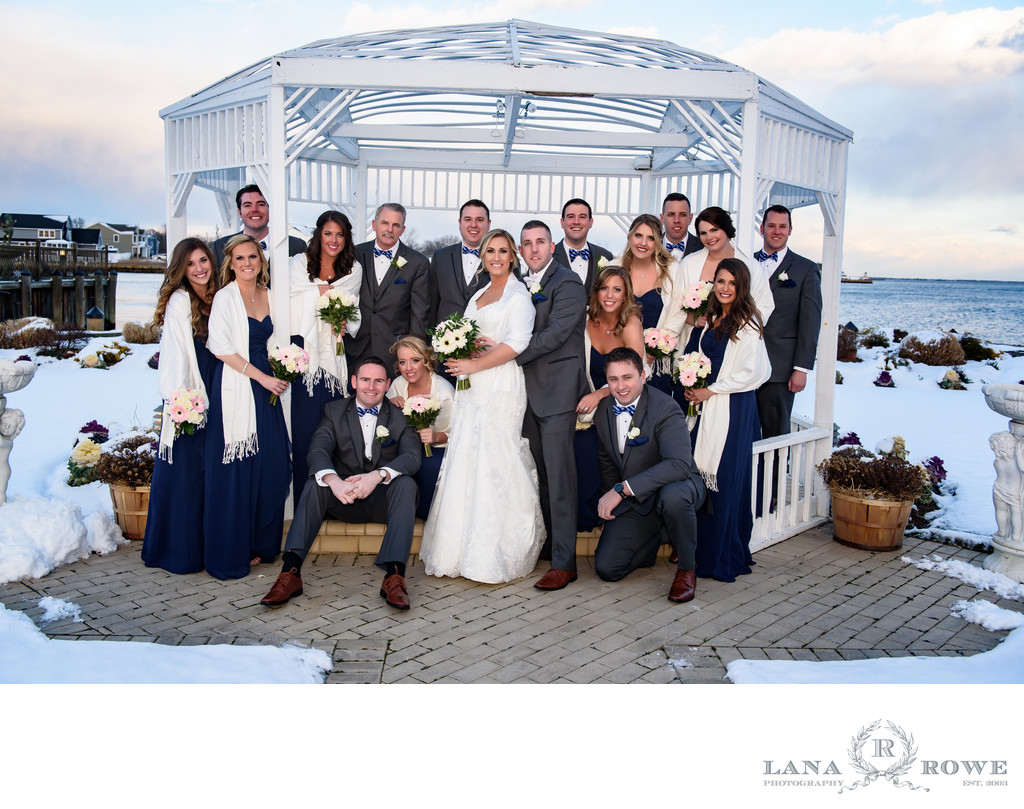 Wedding party winter wedding in Riviera caterers