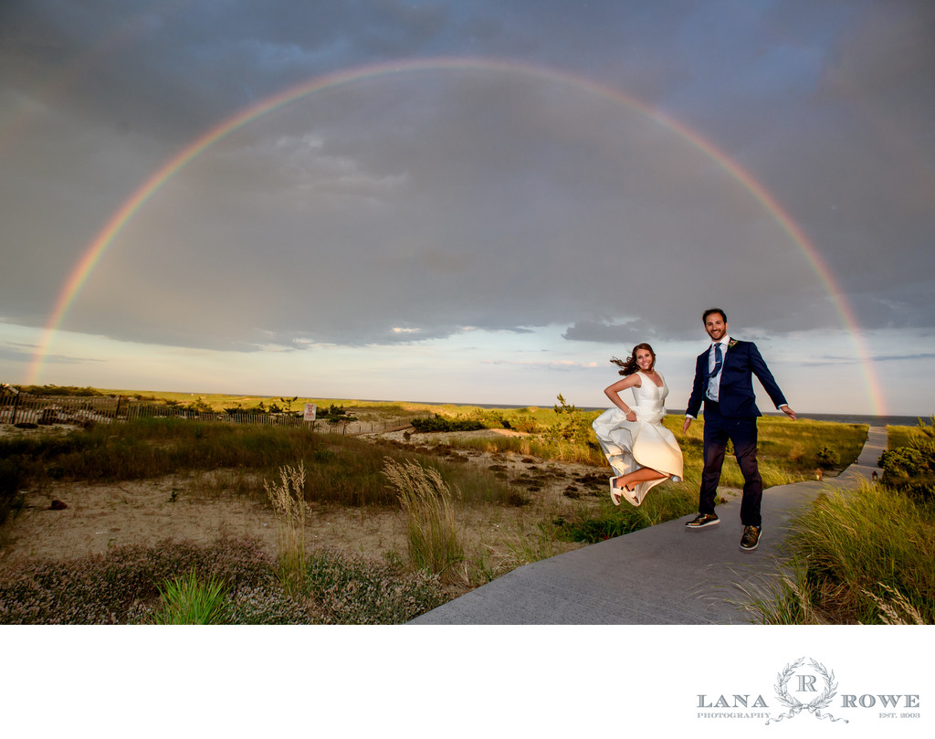 Oceanbleu, Westhampton Beach under the double rainbow wedding