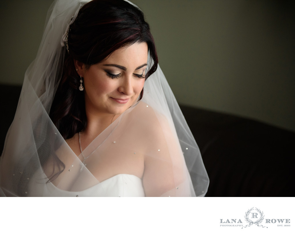 Bride with veil by window