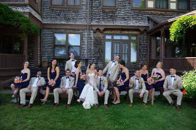 Timber point wedding party