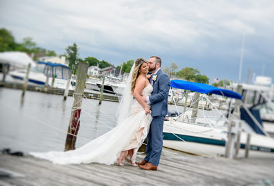 Wedding photo at the marina near Captain Bill's ,Bayshore