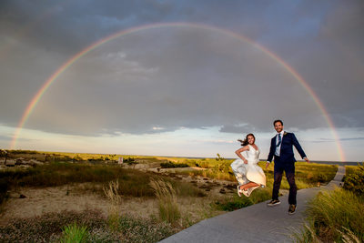Oceanbleu, Westhampton Beach under the double rainbow wedding