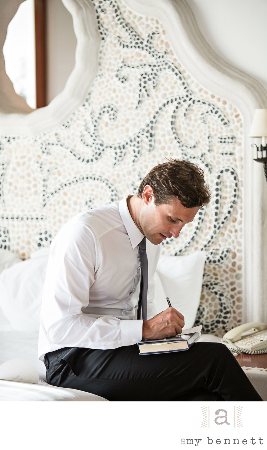 Groom Writing Note for Bride