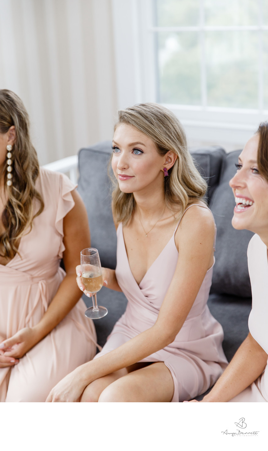 Attentive Bridesmaid with Champagne