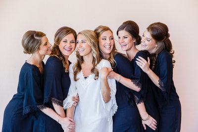 Smiling Bridesmaids in Robes