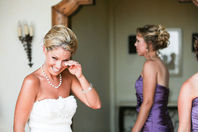 Smiling Bride with Tears Portrait