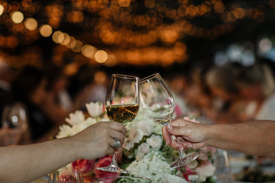 Wine Glass Wedding Reception Cheers