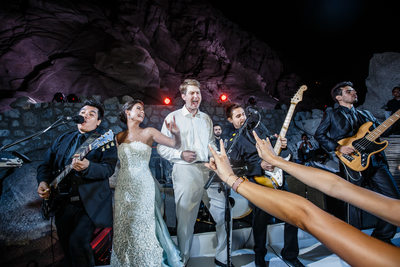 Newlyweds Sing With The Band