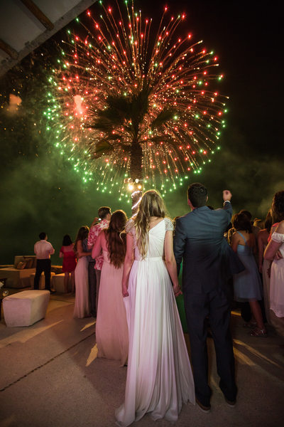 Romantic Destination Wedding Fireworks