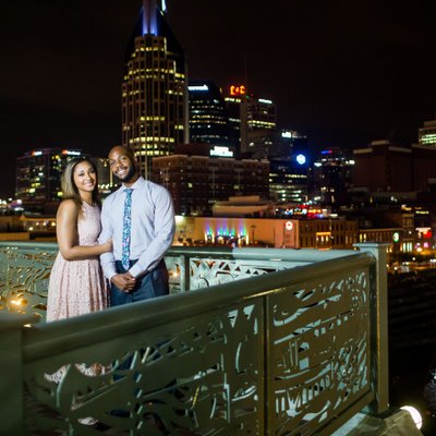 Nashville Night Engagement Photography 