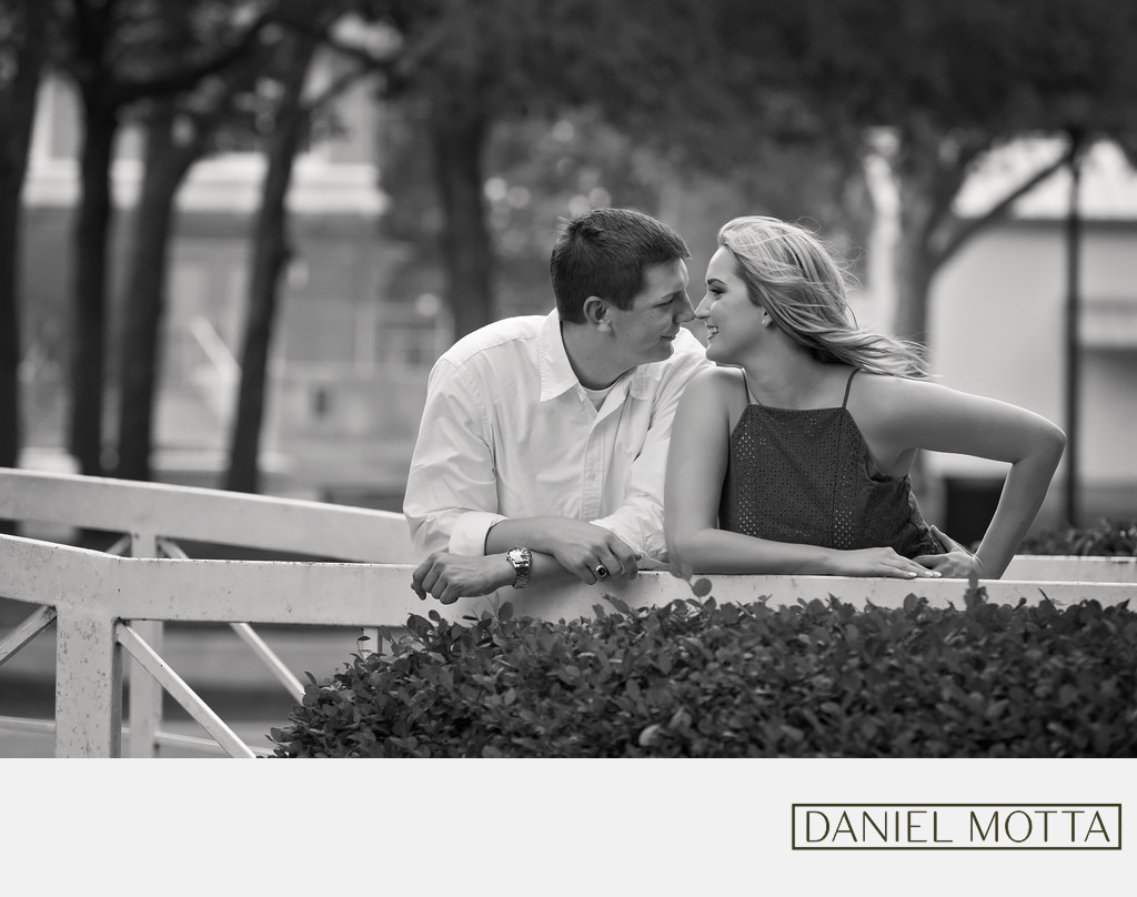 Black and White Photography of Couple's Engagement