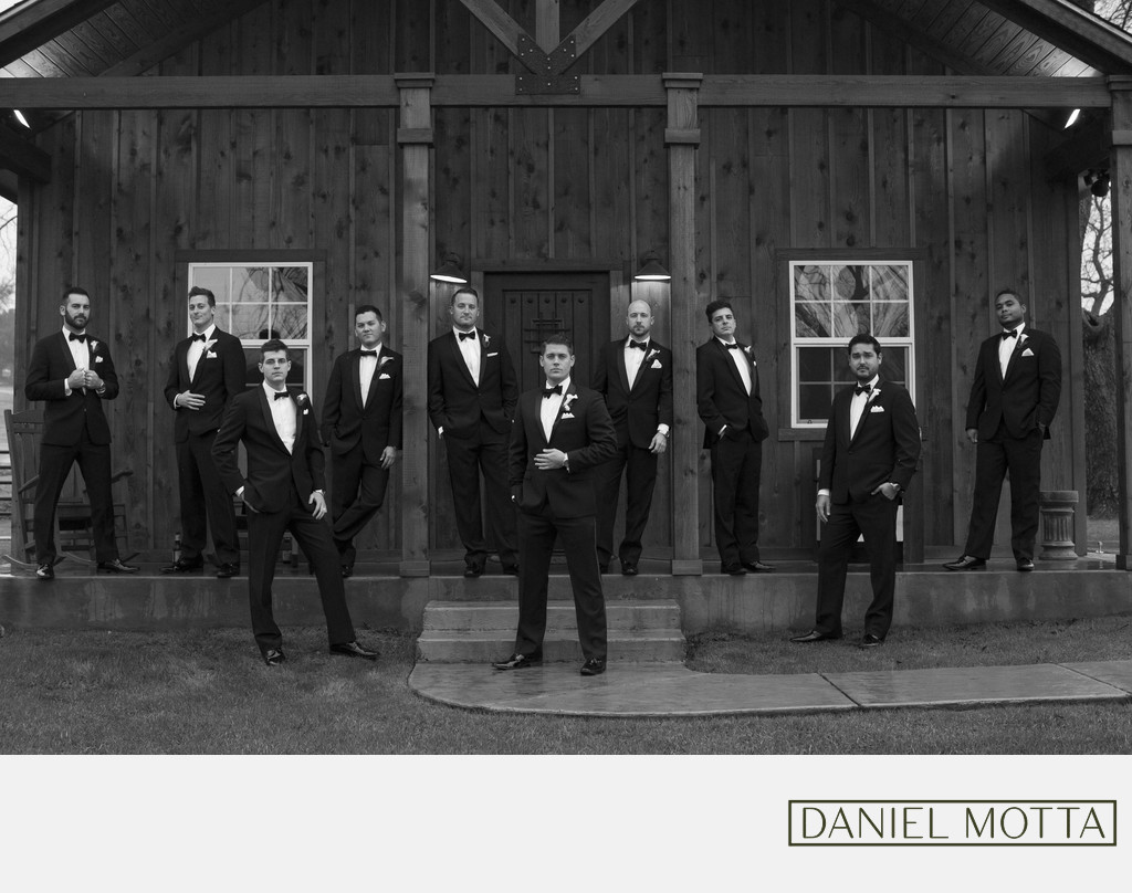 Wedding Photograph of Groomsmen at The Orchard 