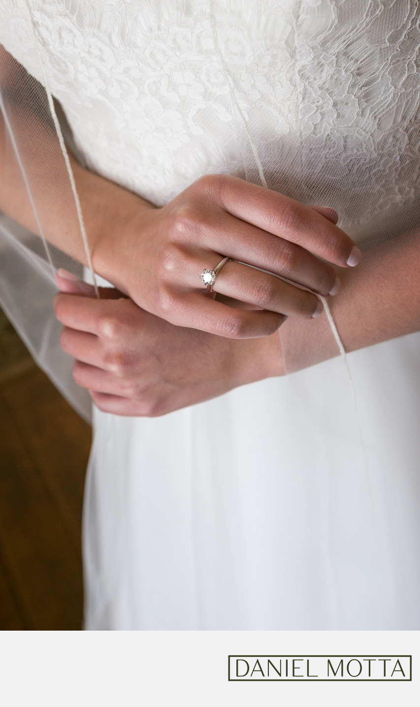 Wedding Photograph of Brides Ring and Veil in Azle