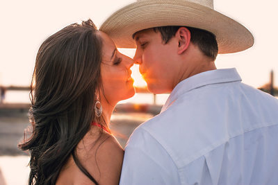 Photo of Couple about to Kiss at The Harbor in Rockwall