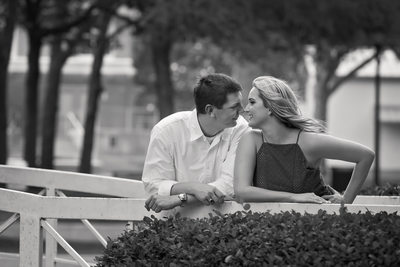 Black and White Photography of Couple's Engagement
