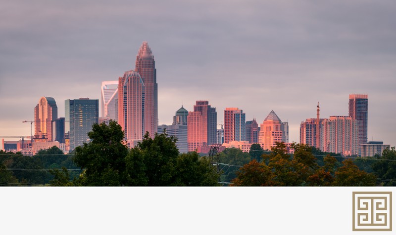 Charlotte Photography skyline at sunrise
