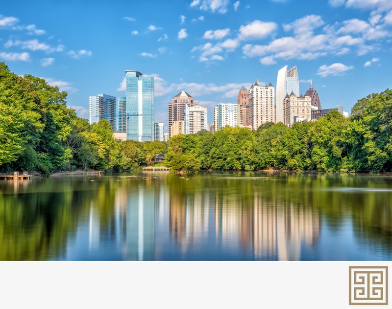 Atlanta Photography Midtown skyline from the park