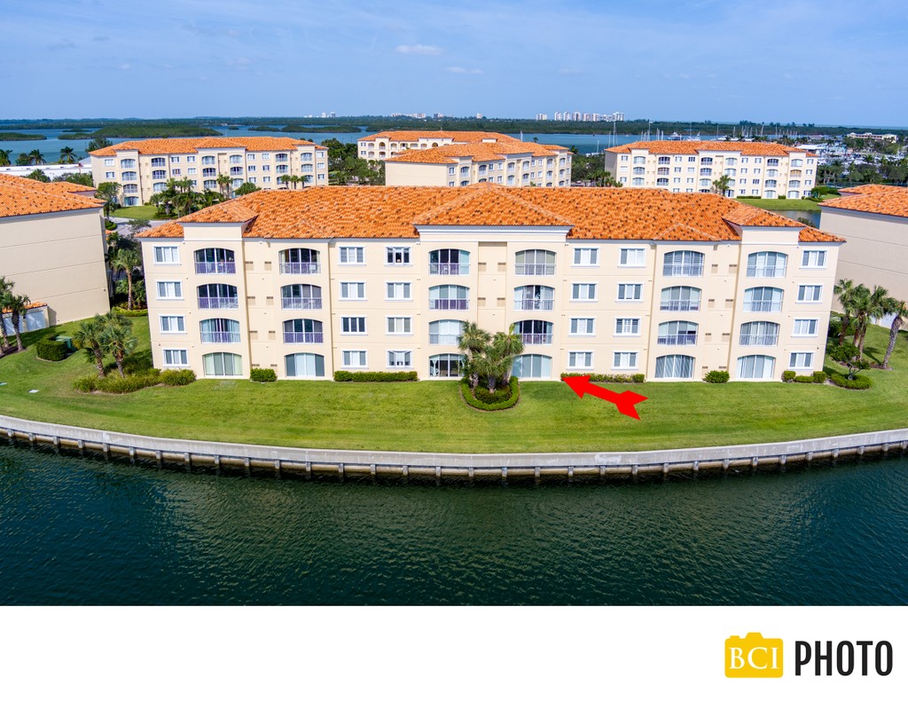 Aerial drone shot of a condo in ft pierce florida