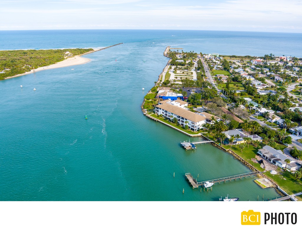 Aerial ft pierce inlet community shot by drone