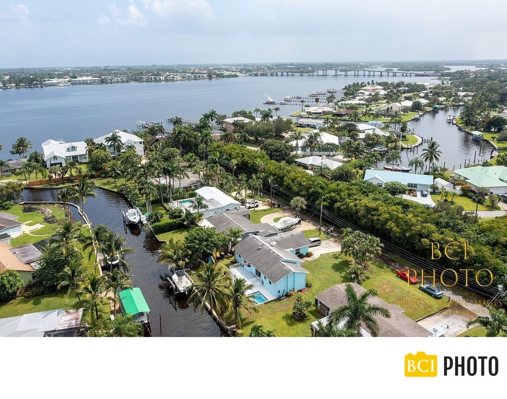 Waterfront properties for sale taken via drone