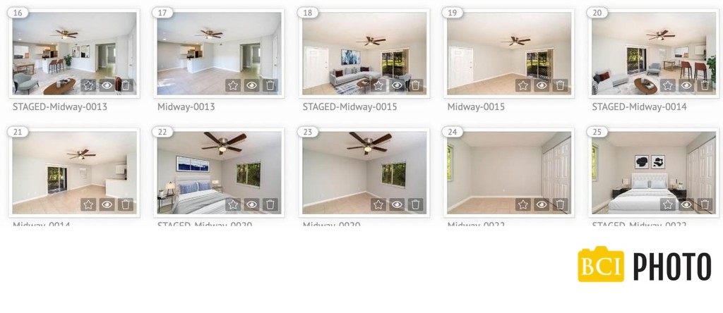 see many rooms with virtual staging