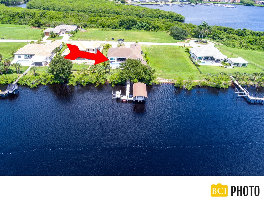 Pt St Lucie waterfront aerial real estate photo