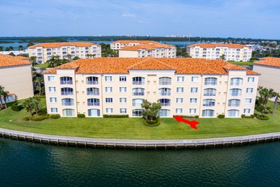 Aerial drone shot of a condo in ft pierce florida