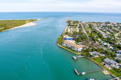 Aerial ft pierce inlet community shot by drone