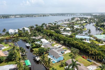 Waterfront properties for sale taken via drone