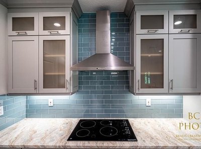 Detail shot of a kitchen showing designer details