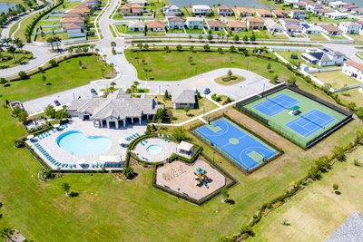 Aerial drone photograph of community ameneties