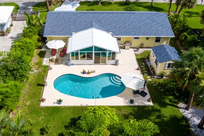 Drone picture of a vero beach air bnb listing