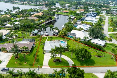 Stuart waterfront home from an aerial drone photograph