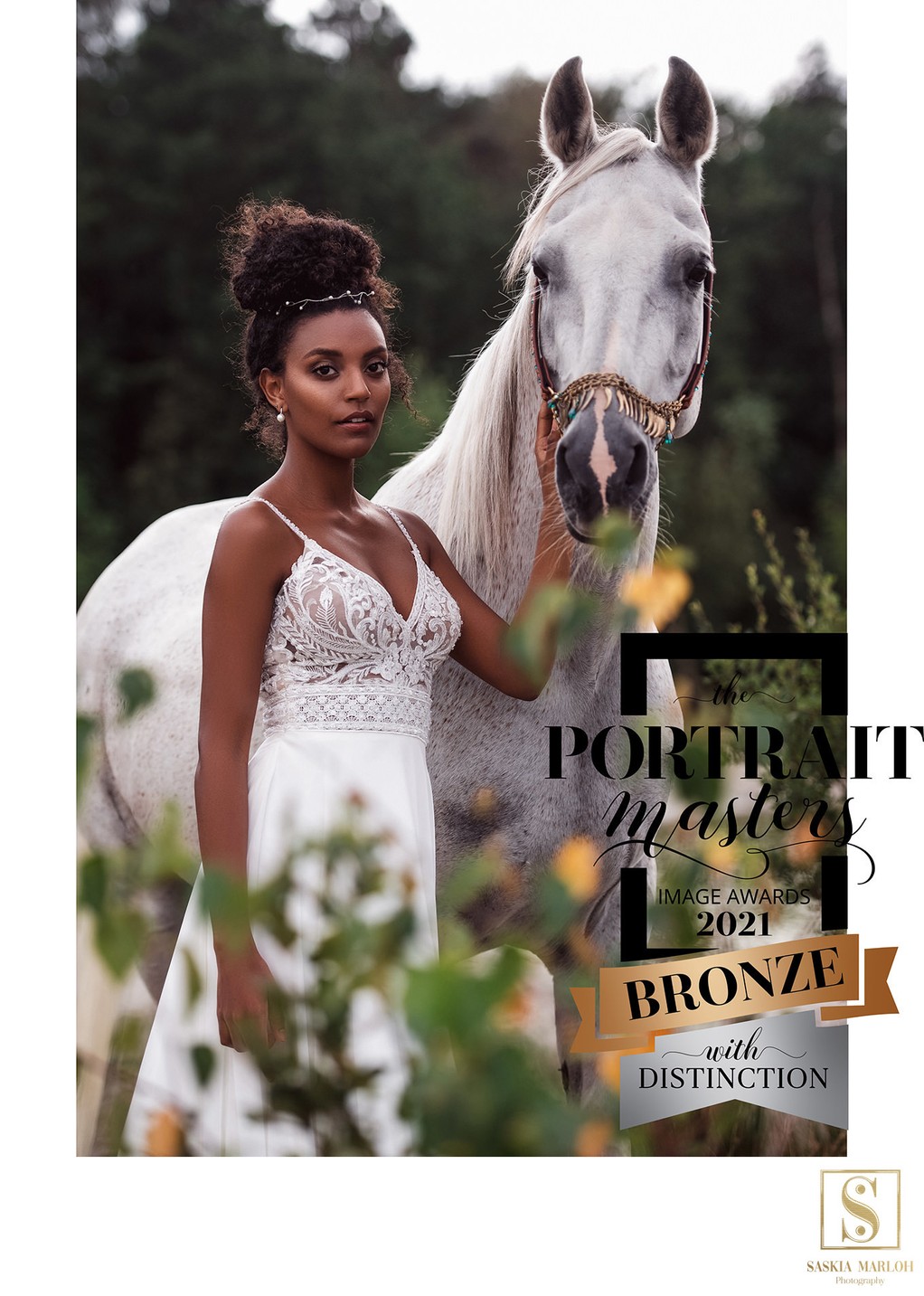 Bridal Portrait mit Araber Pferd