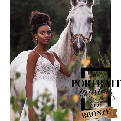 Bridal Portrait mit Araber Pferd