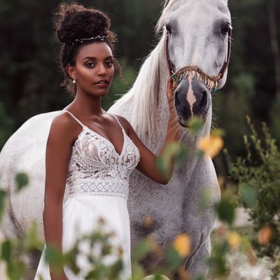 Braut mit Arabischem Pferd Hochzeitsfotografie