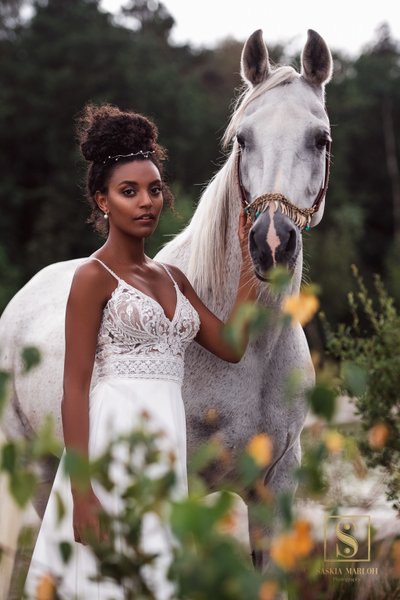 Braut mit Arabischem Pferd Hochzeitsfotografie