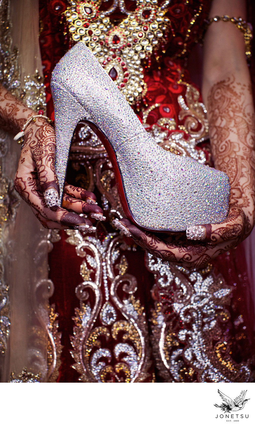 Christian Louboutin for lux Indian wedding in Vancouver