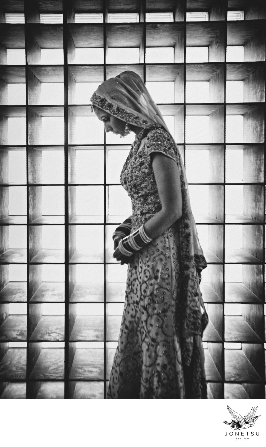 South Asian bride just before wedding ceremony portrait