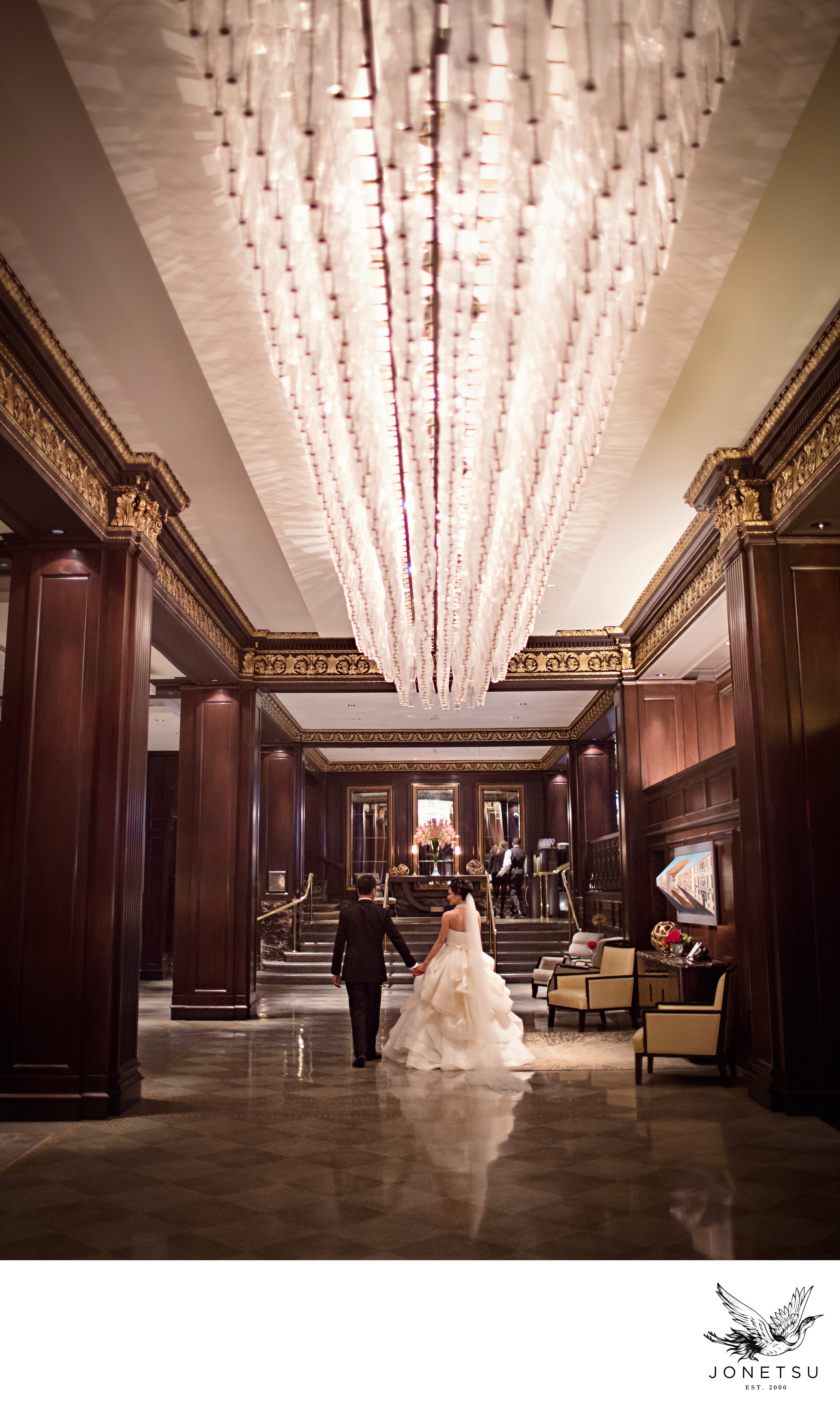 Vancouver Hotel Georgia lobby wedding portrait - JONETSU PHOTOGRAPHY