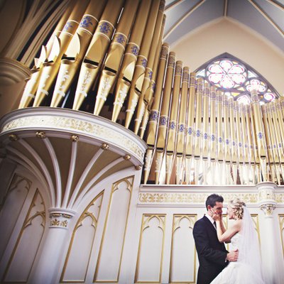Wedding at Holy Rosary couple with organ photo