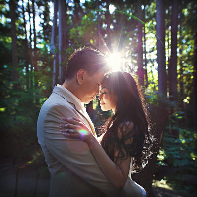 Vancouver forest UBC wedding portrait